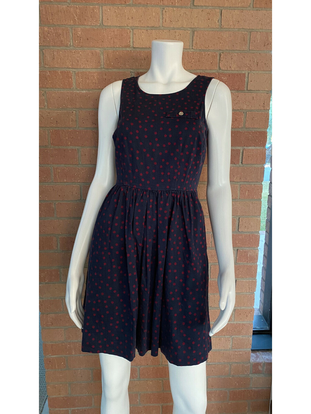Womens THE LIMITED SLEEVELESS SKATER DRESS Pockets ZIPPER CLOSURE Blue SIZE 2